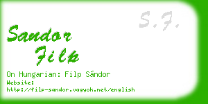 sandor filp business card